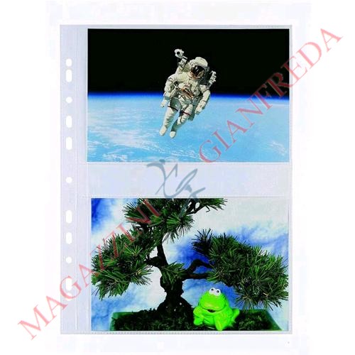 BUSTA A4 PORTA PHOTO CM 20 X 13. FORATURA UNIVERSALE FINITURA LISCIA. CONF 10 PZ